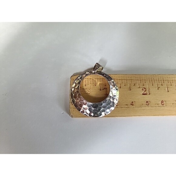 925 Hammered Circular Pendant Vintage - Picture 7 of 10